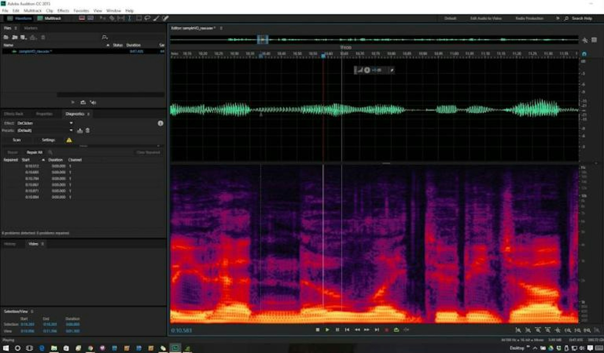 This is what spectral analysis looks like in Adobe Audition.